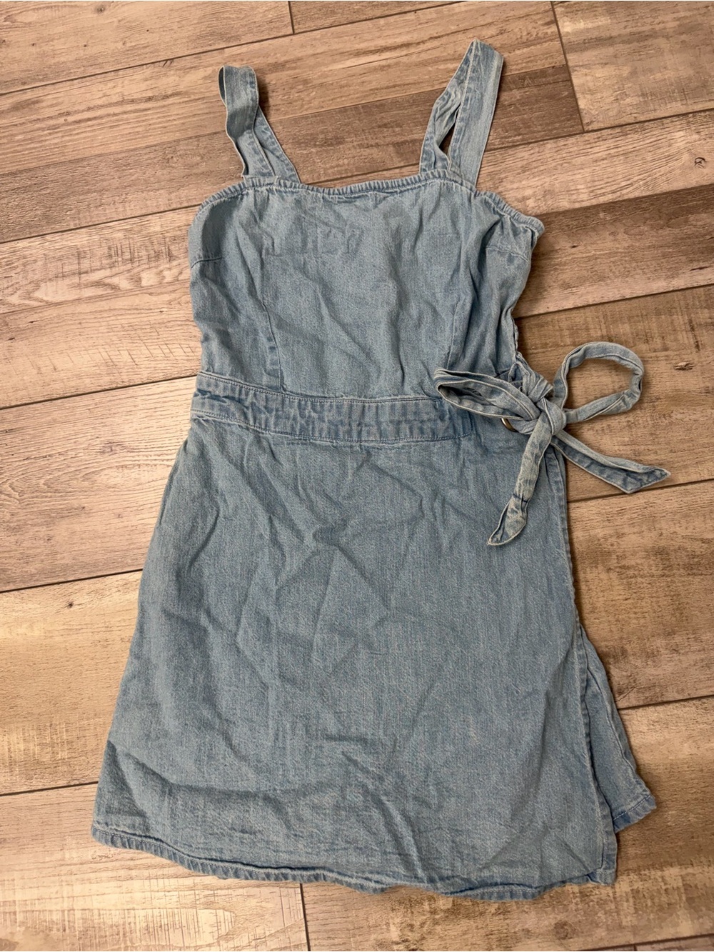 Sincerely Jules Light Blue Denim Tie-Side Mini Dress